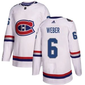 Herren Montreal Canadiens Eishockey Trikot Shea Weber 6 Weiß 2017 100 Classic Authentic